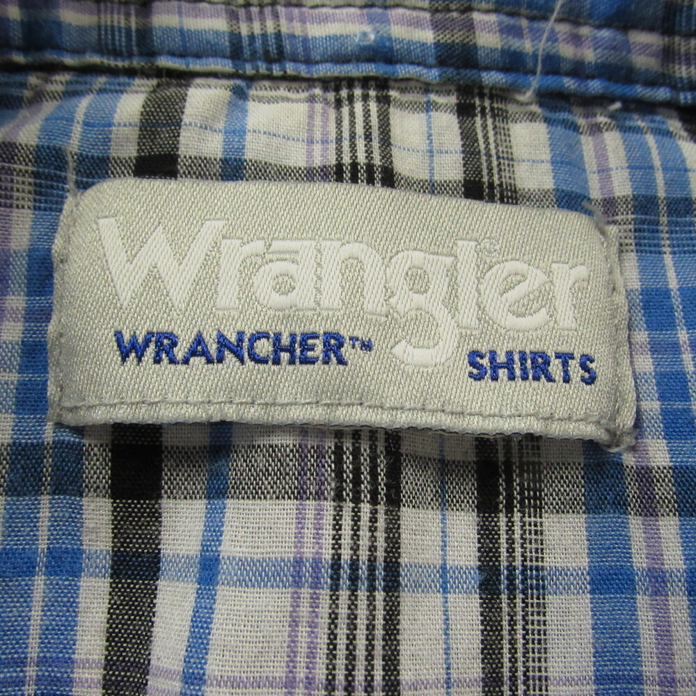 Vintage Wrangler Shirt Mens Medium Plaid Western Snap Buttons Rodeo No Size Tag - Picture 4 of 10
